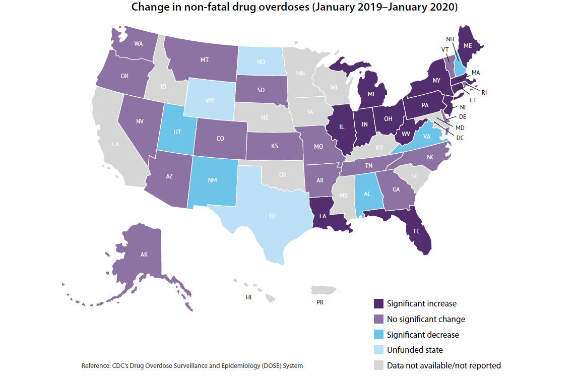 2020 Opioid Overdose Map